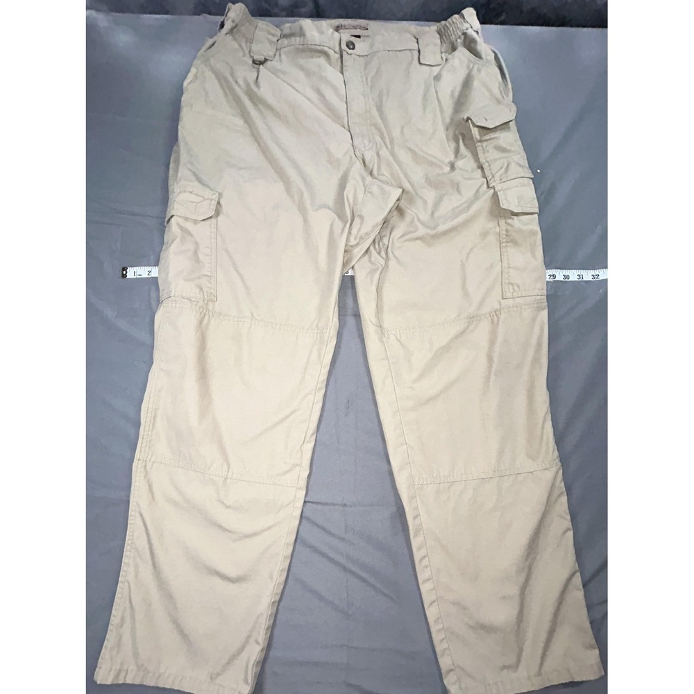 5.11 Tactical Pants Mens 42x34 Beige Cotton Cargo Relaxed Fit Work Outdoor